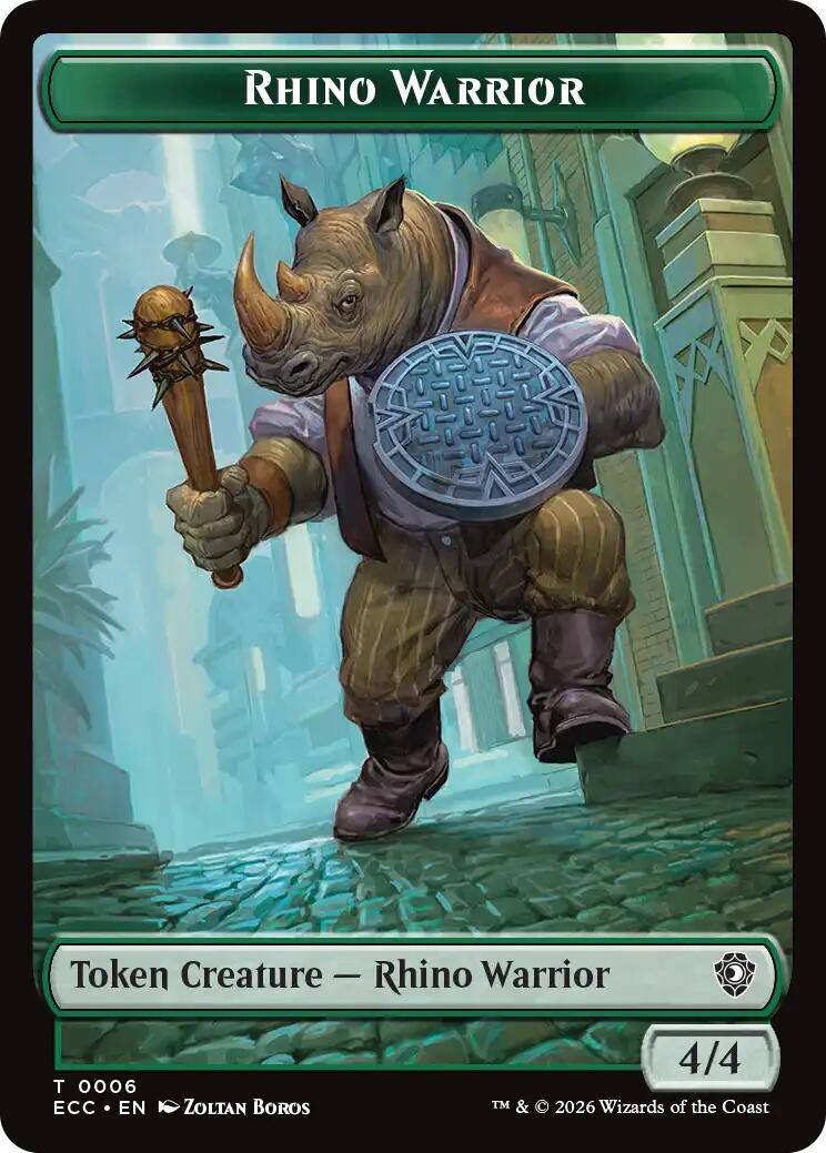 Rhino Warrior // Elemental (0010) Double-Sided Token [Lorwyn Eclipsed Tokens] | PLUS EV GAMES 