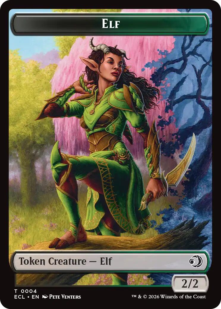 Elf // Treasure Double-Sided Token [Lorwyn Eclipsed Tokens] | PLUS EV GAMES 
