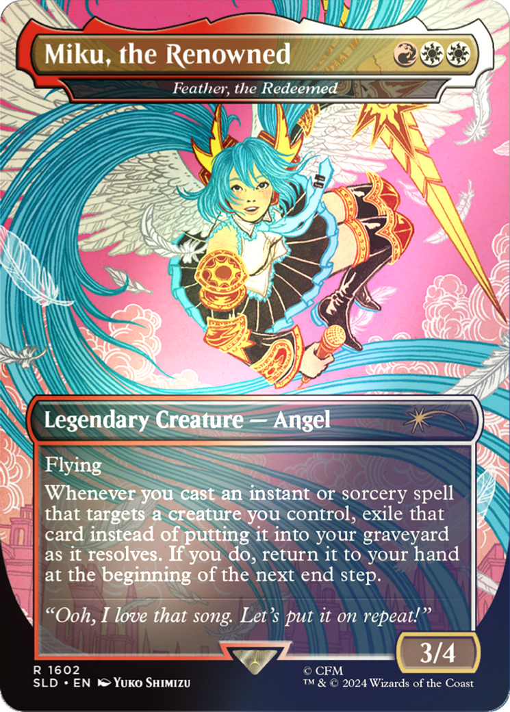 Miku, the Renowned - Feather, the Redeemed (Rainbow Foil) [Secret Lair Drop Series] | PLUS EV GAMES 