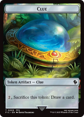 Clue // Treasure Double-Sided Token (Surge Foil) [FINAL FANTASY Commander Tokens] | PLUS EV GAMES 