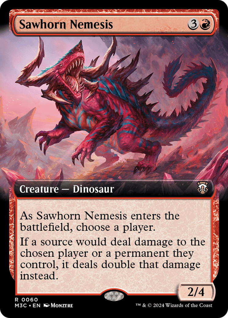 Sawhorn Nemesis (Extended Art) (Ripple Foil) [Modern Horizons 3 Commander] | PLUS EV GAMES 