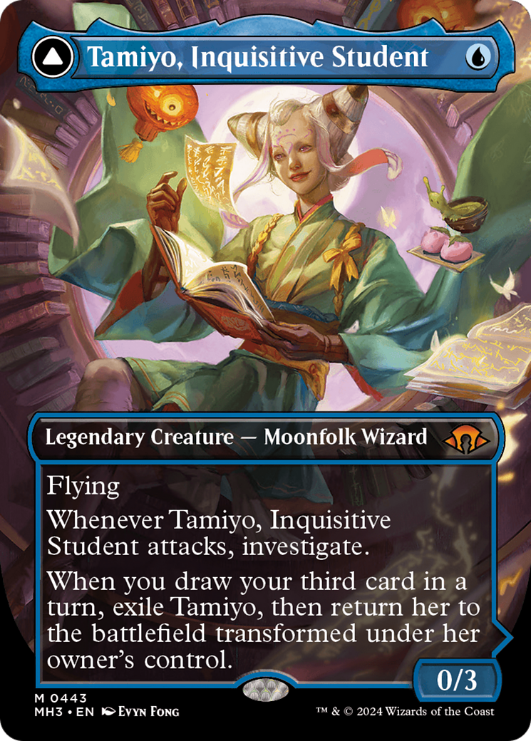 Tamiyo, Inquisitive Student // Tamiyo, Seasoned Scholar (Borderless) [Modern Horizons 3] | PLUS EV GAMES 