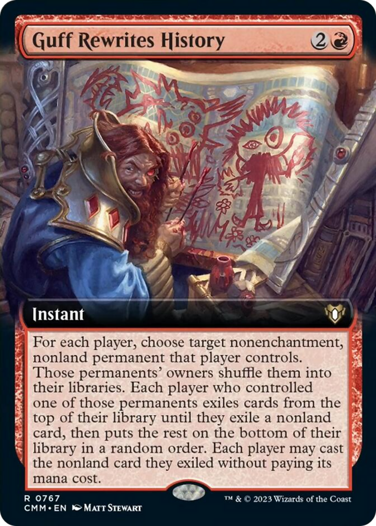 Guff Rewrites History (Extended Art) [Commander Masters] | PLUS EV GAMES 