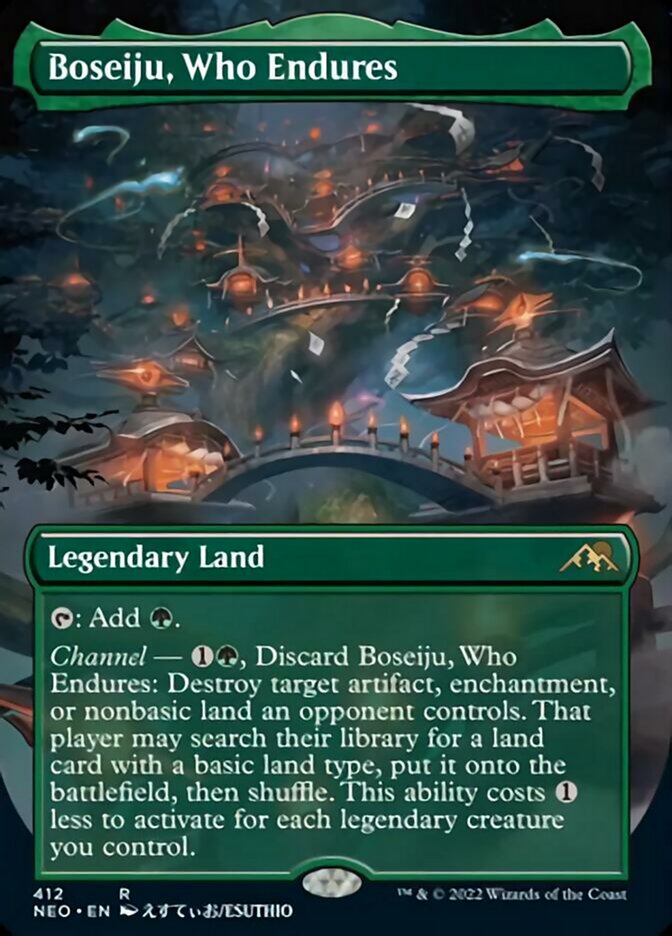 Boseiju, Who Endures (Borderless Alternate Art) [Kamigawa: Neon Dynasty] | PLUS EV GAMES 