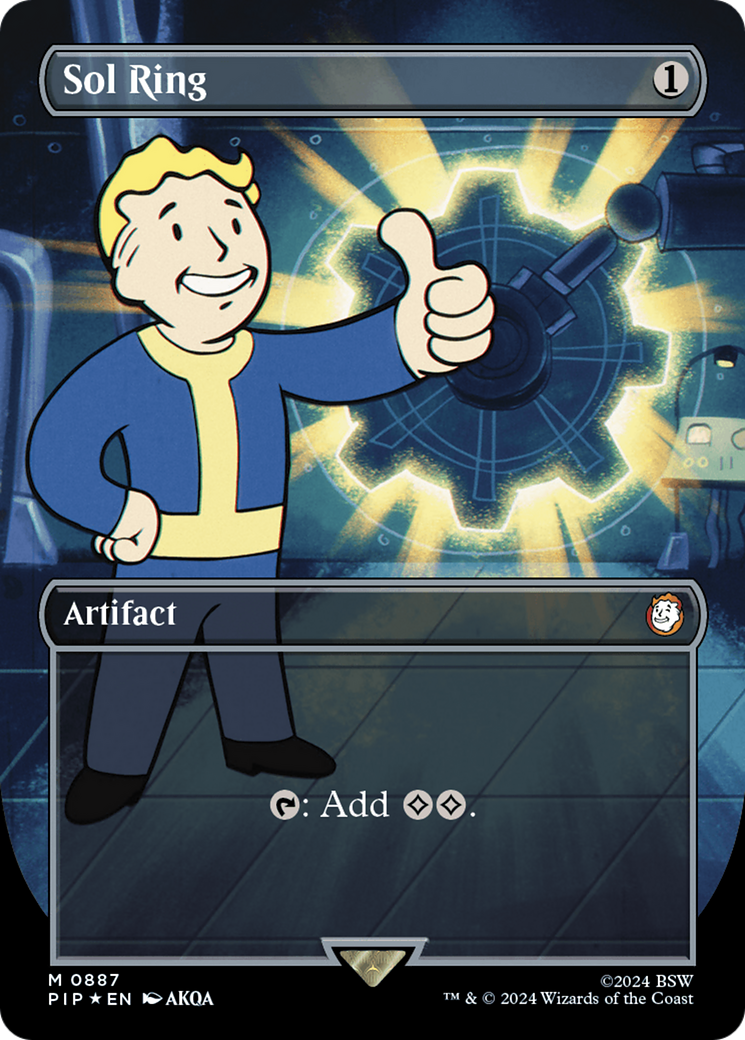 Sol Ring (Borderless) (Surge Foil) [Fallout] | PLUS EV GAMES 