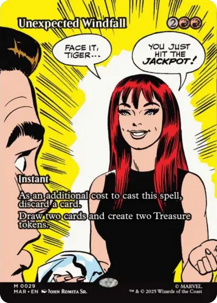 Unexpected Windfall (Borderless) [Marvel's Spider-Man: Eternal-Legal] | PLUS EV GAMES 