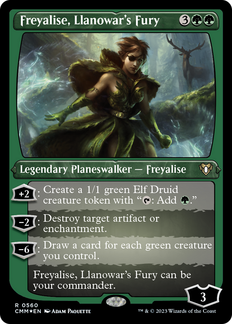 Freyalise, Llanowar's Fury (Foil Etched) [Commander Masters] | PLUS EV GAMES 