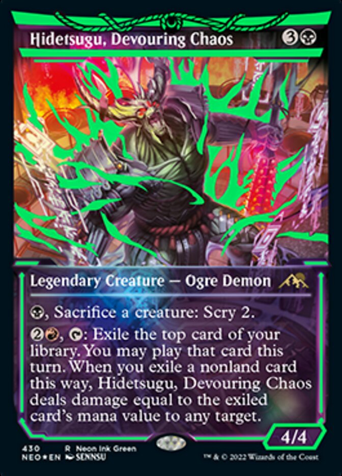 Hidetsugu, Devouring Chaos (Neon Ink Green) [Kamigawa: Neon Dynasty] | PLUS EV GAMES 