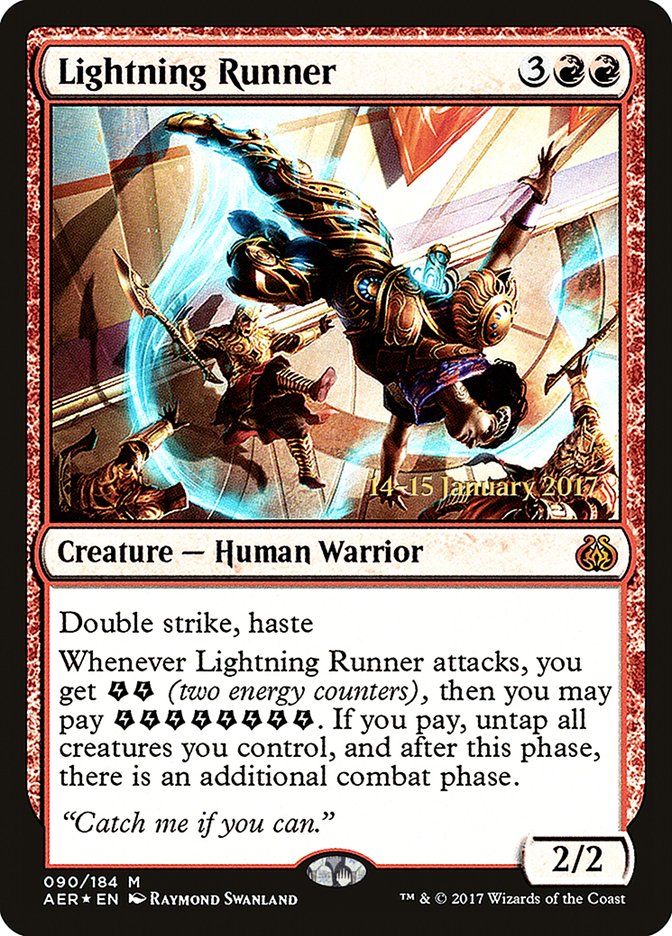 Lightning Runner [Aether Revolt Prerelease Promos] | PLUS EV GAMES 