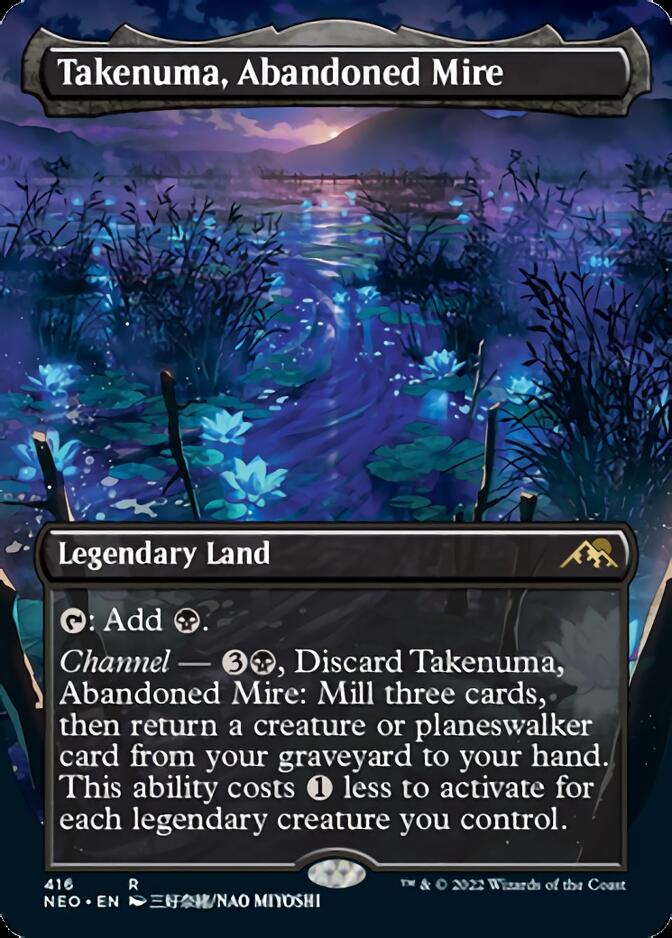 Takenuma, Abandoned Mire (Borderless Alternate Art) [Kamigawa: Neon Dynasty] | PLUS EV GAMES 