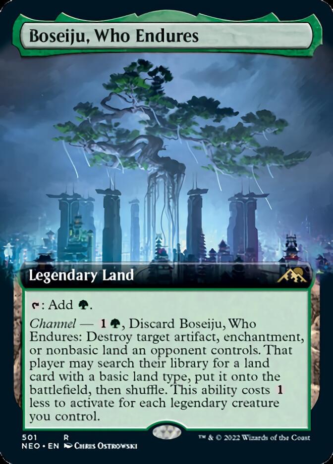 Boseiju, Who Endures (Extended Art) [Kamigawa: Neon Dynasty] | PLUS EV GAMES 