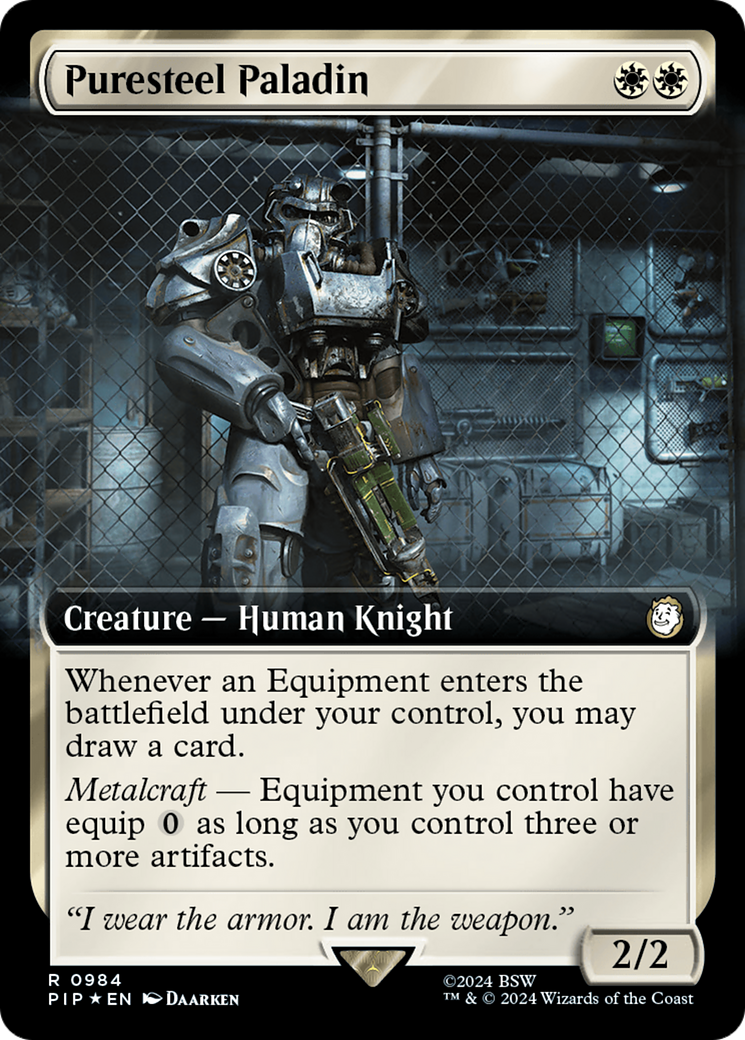 Puresteel Paladin (Extended Art) (Surge Foil) [Fallout] | PLUS EV GAMES 