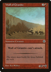 Wall of Granite [The List] | PLUS EV GAMES 