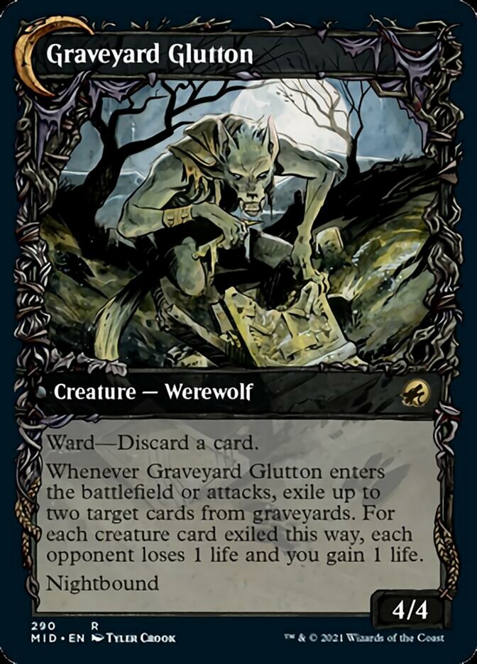 Graveyard Trespasser // Graveyard Glutton (Showcase Equinox) [Innistrad: Midnight Hunt] | PLUS EV GAMES 