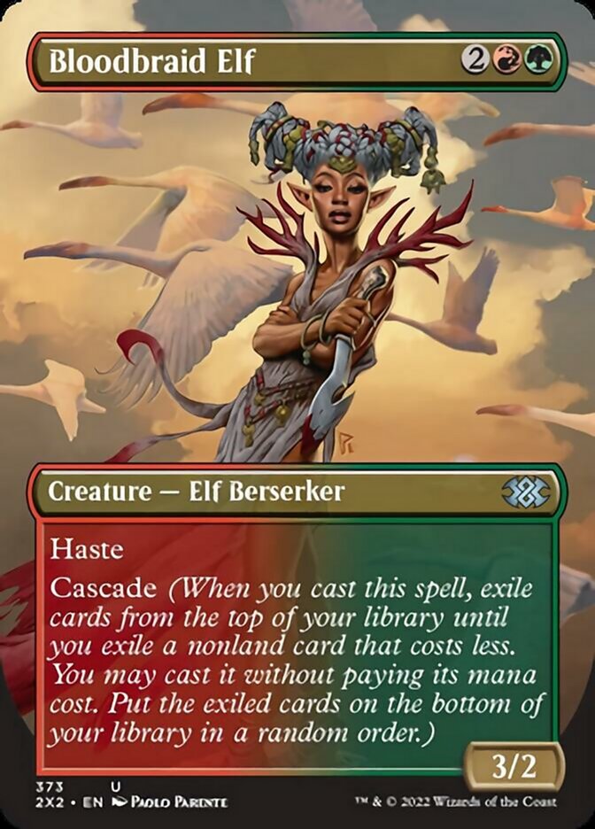 Bloodbraid Elf (Borderless Alternate Art) [Double Masters 2022] | PLUS EV GAMES 