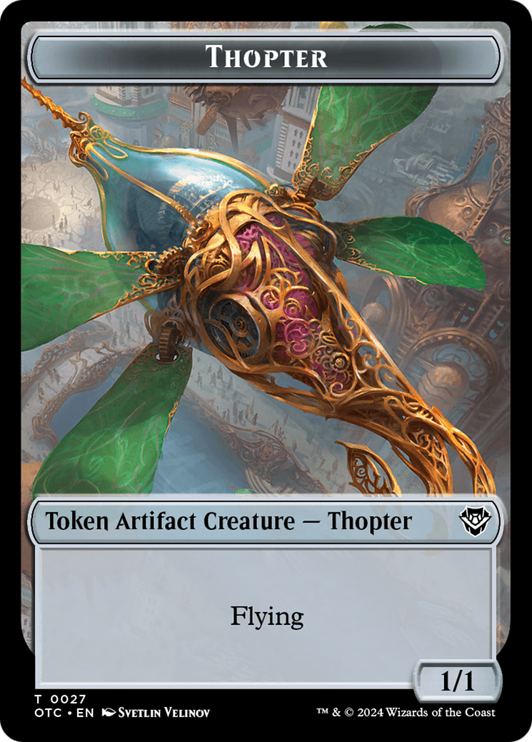 Thopter // Treasure Double-Sided Token [Outlaws of Thunder Junction Commander Tokens] | PLUS EV GAMES 