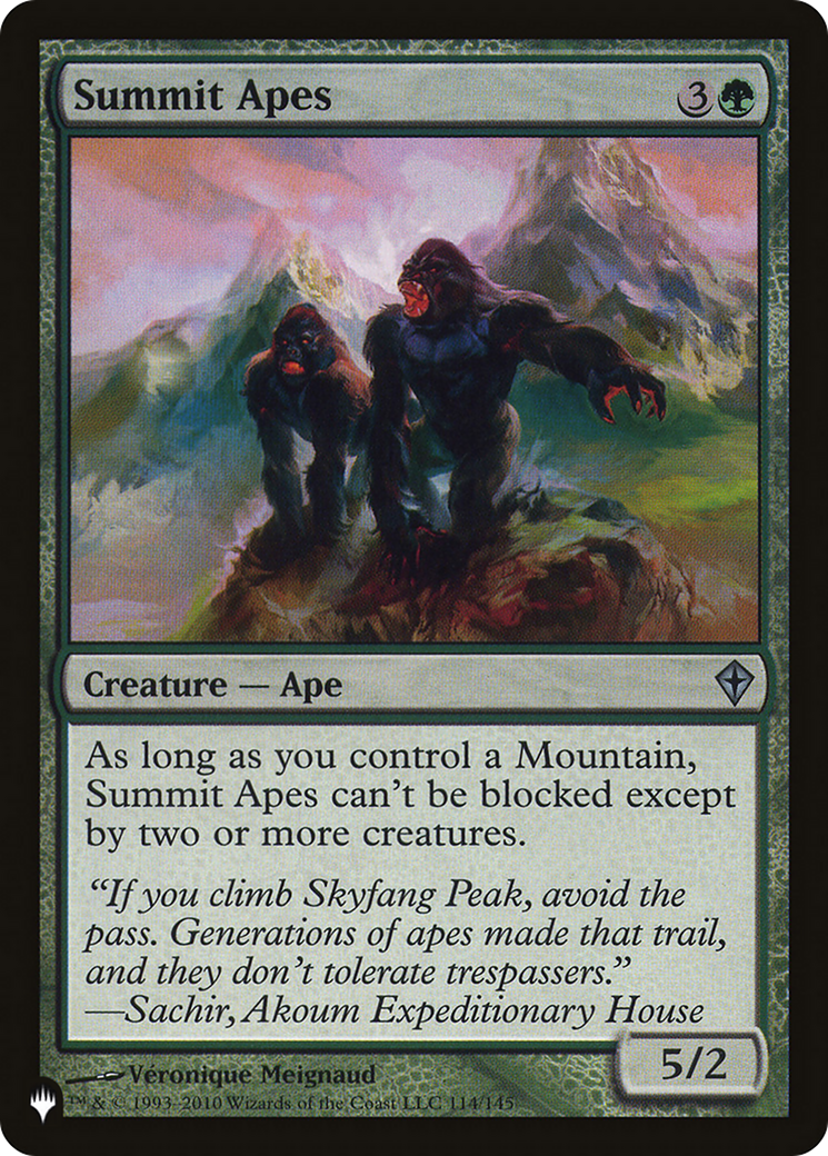 Summit Apes [The List Reprints] | PLUS EV GAMES 