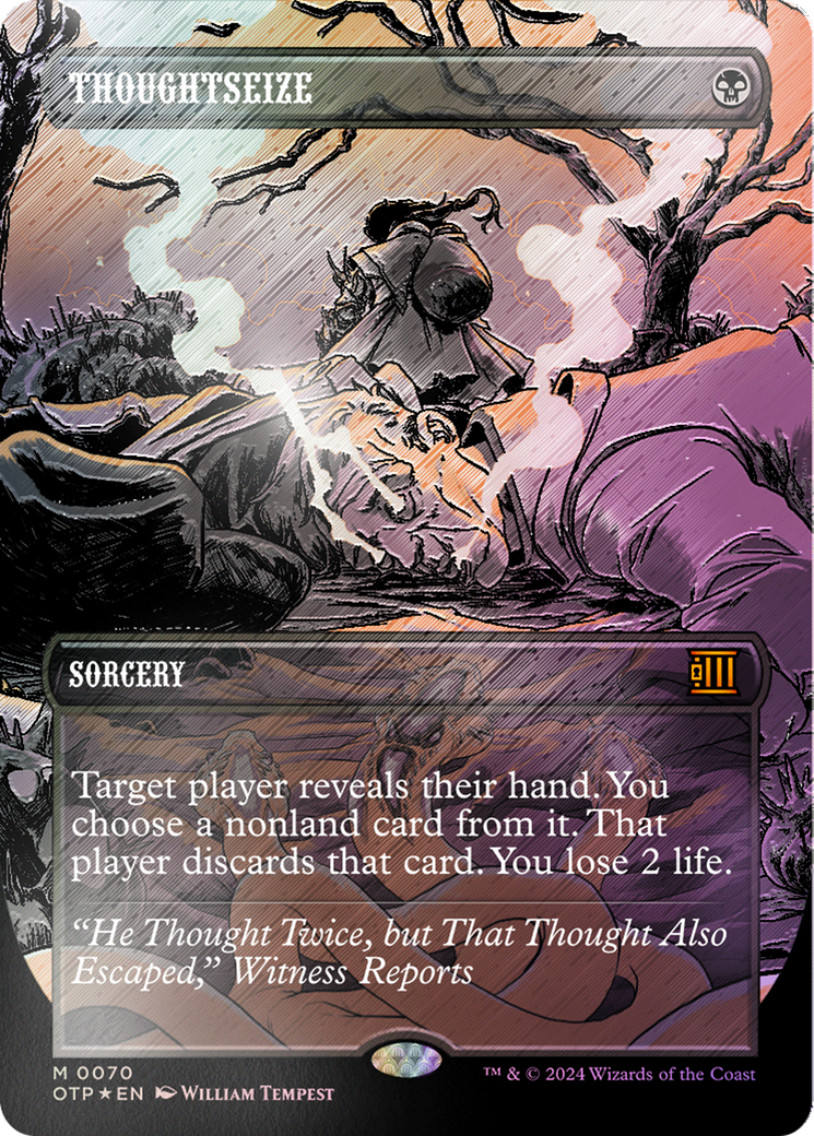 Thoughtseize (Textured Foil) [Outlaws of Thunder Junction: Breaking News] | PLUS EV GAMES 