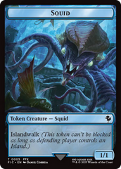 Spirit // Squid Double-Sided Token (Surge Foil) [FINAL FANTASY Commander Tokens] | PLUS EV GAMES 
