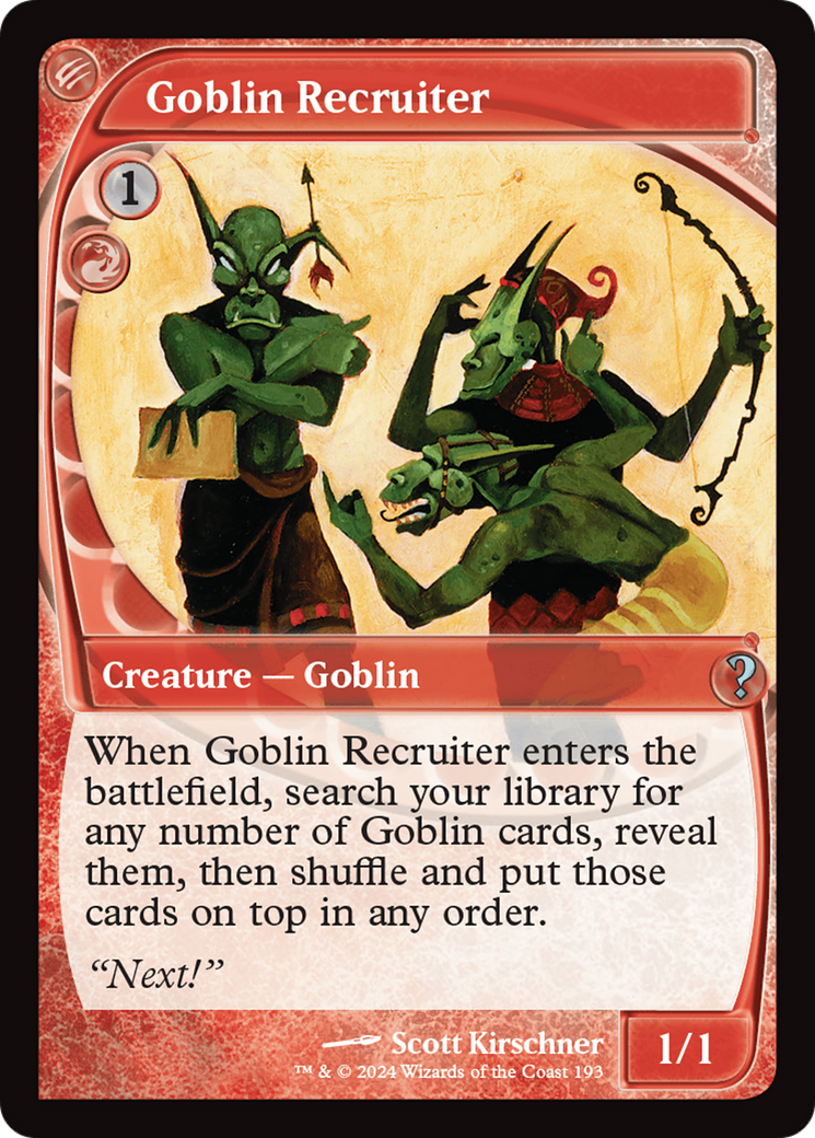 Goblin Recruiter (Future Sight) [Mystery Booster 2] | PLUS EV GAMES 