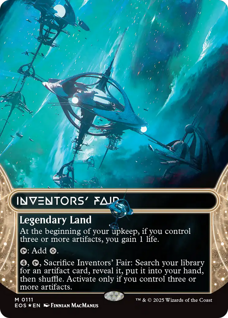 Inventors' Fair (0111) (Borderless) (Galaxy Foil) [Edge of Eternities: Stellar Sights] | PLUS EV GAMES 