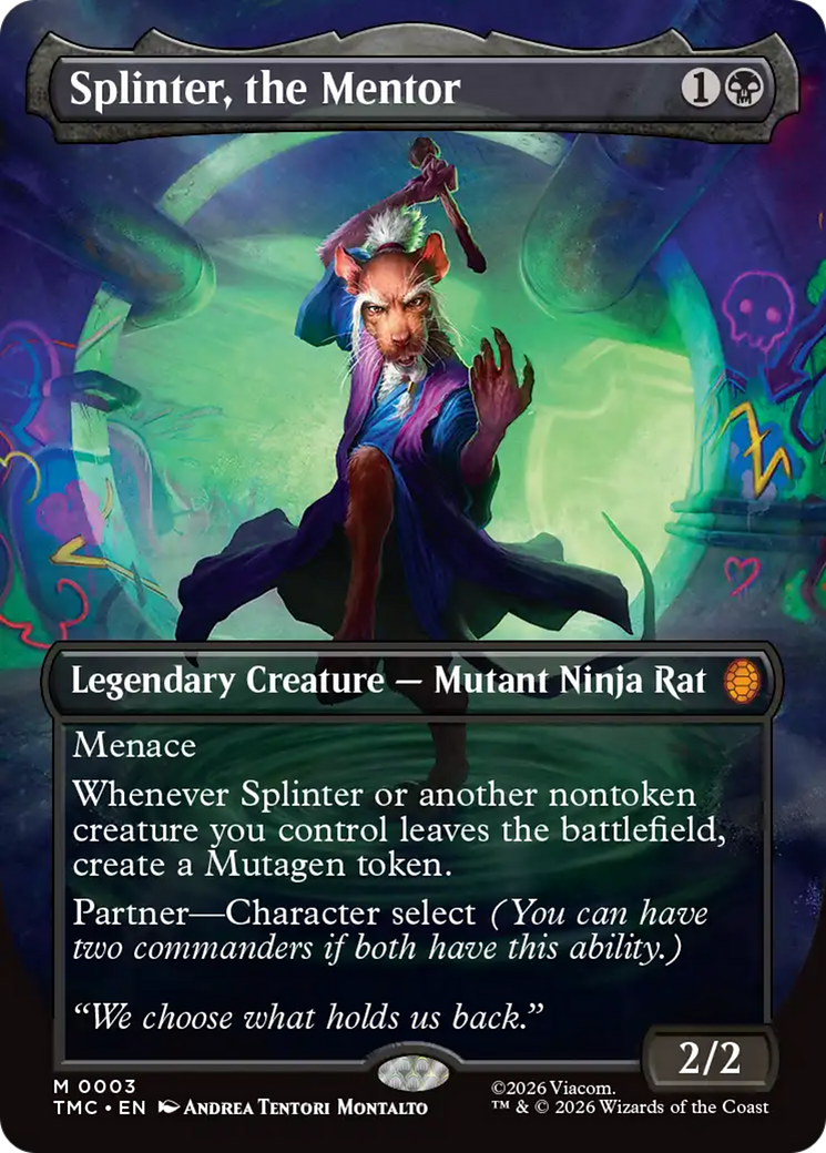 Splinter, the Mentor (Borderless) [Teenage Mutant Ninja Turtles Commander] | PLUS EV GAMES 