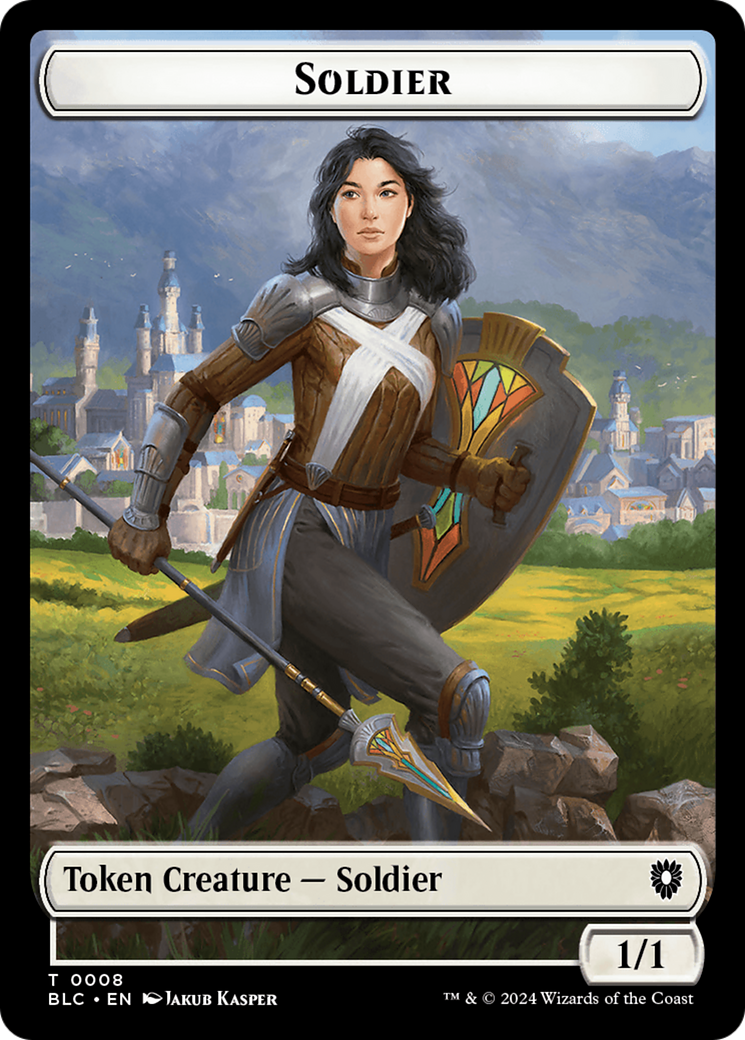 Human // Soldier Double-Sided Token [Bloomburrow Commander Tokens] | PLUS EV GAMES 