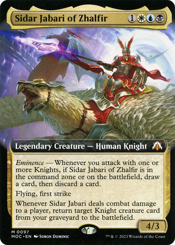 Sidar Jabari of Zhalfir (Extended Art) [March of the Machine Commander] | PLUS EV GAMES 