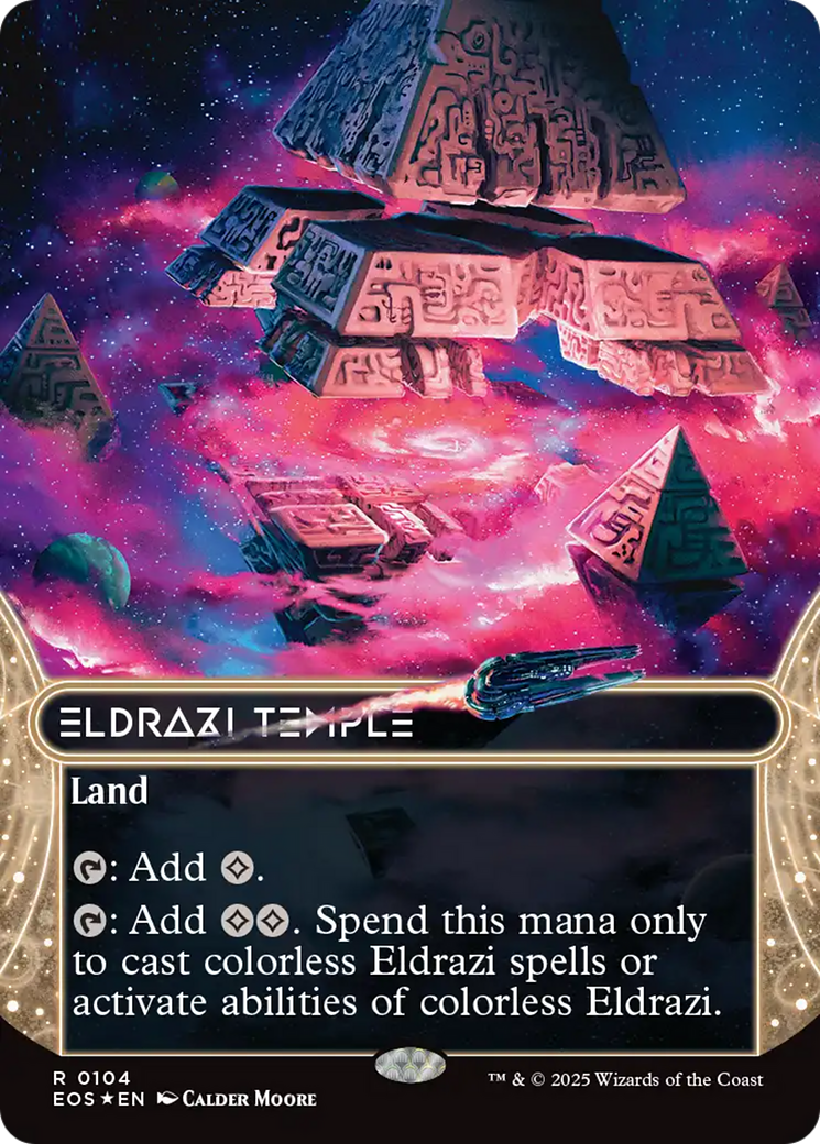 Eldrazi Temple (0104) (Borderless) (Galaxy Foil) [Edge of Eternities: Stellar Sights] | PLUS EV GAMES 