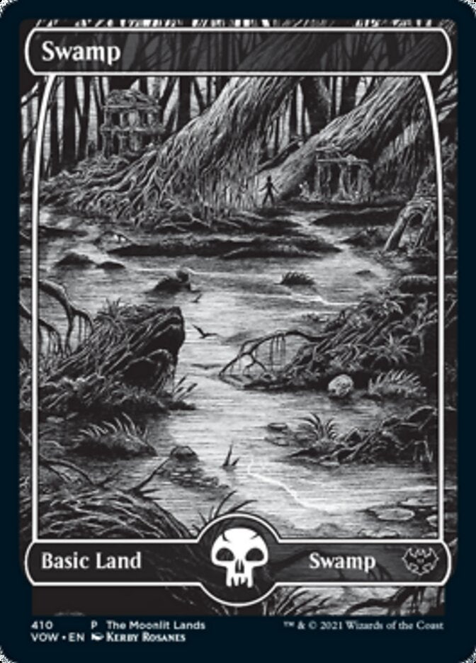 Swamp (The Moonlit Lands) (Foil Etched) [Innistrad: Crimson Vow Promos] | PLUS EV GAMES 