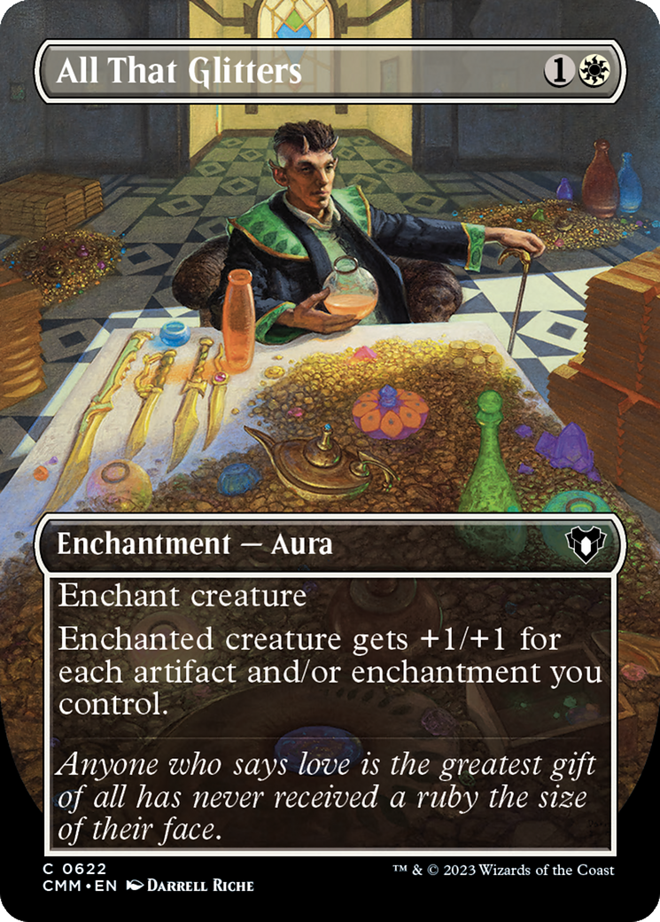 All That Glitters (Borderless Alternate Art) [Commander Masters] | PLUS EV GAMES 