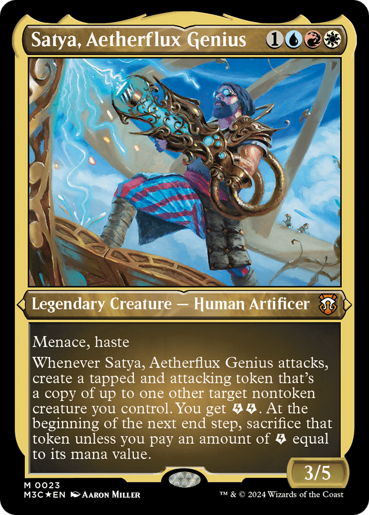 Satya, Aetherflux Genius (Foil Etched) [Modern Horizons 3 Commander] | PLUS EV GAMES 