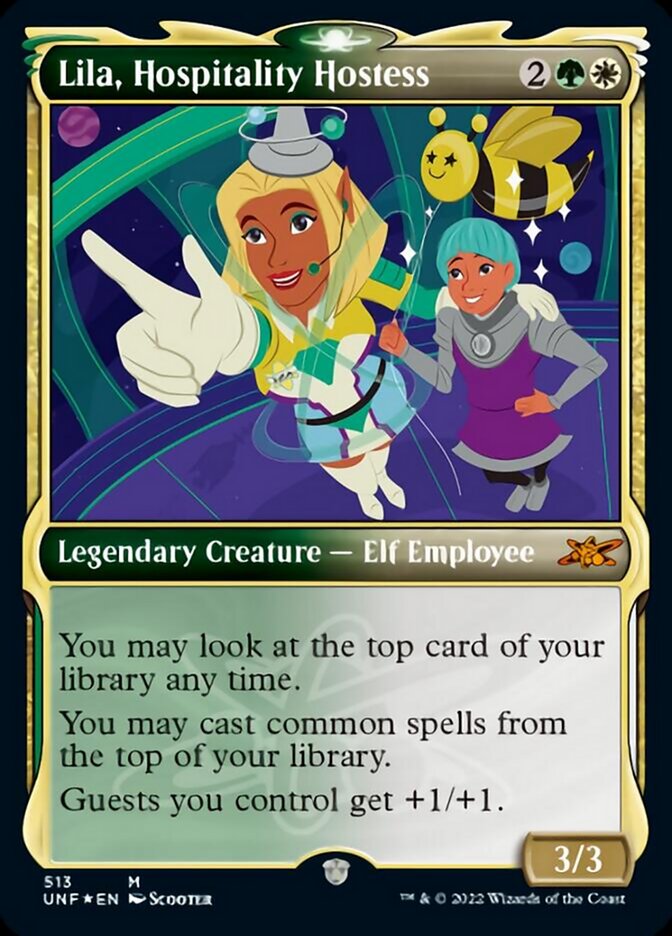 Lila, Hospitality Hostess (Showcase) (Galaxy Foil) [Unfinity] | PLUS EV GAMES 