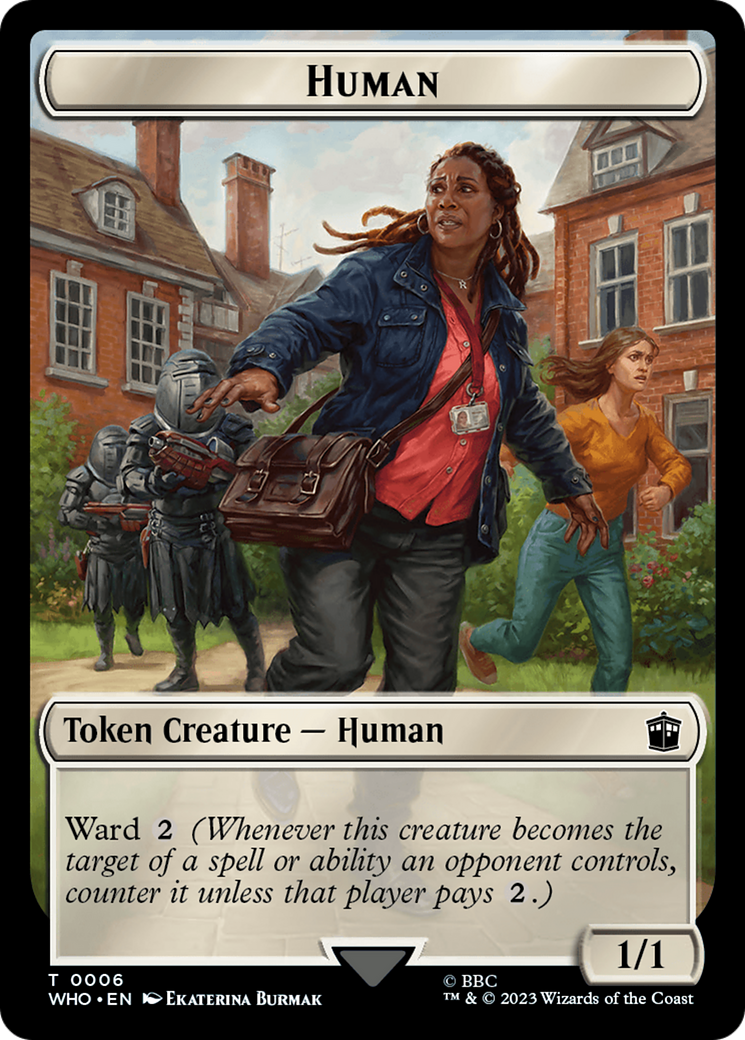 Human (0006) // Alien Salamander Double-Sided Token [Doctor Who Tokens] | PLUS EV GAMES 