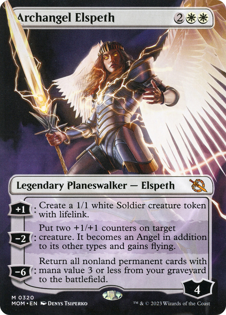 Archangel Elspeth (Borderless Alternate Art) [March of the Machine] | PLUS EV GAMES 