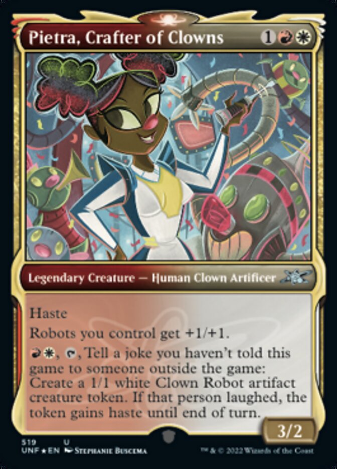 Pietra, Crafter of Clowns (Showcase) (Galaxy Foil) [Unfinity] | PLUS EV GAMES 