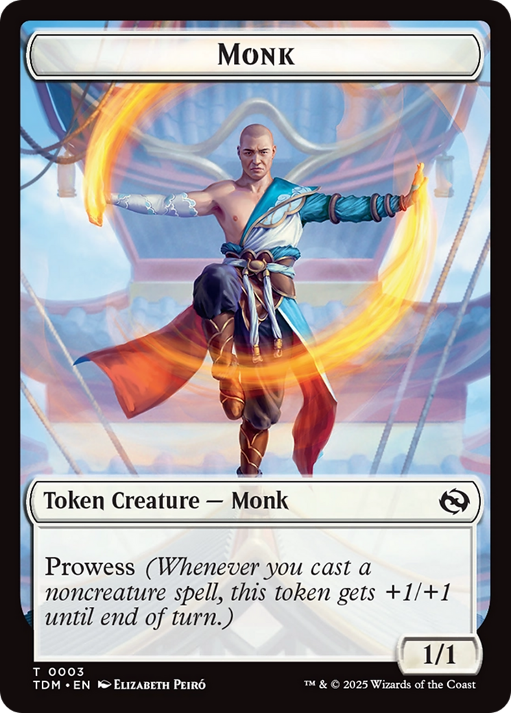 Bird // Monk Double-Sided Token [Tarkir: Dragonstorm Tokens] | PLUS EV GAMES 