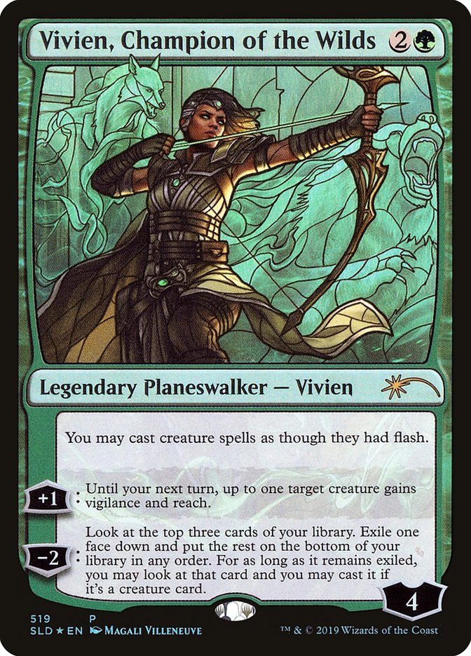 Vivien, Champion of the Wilds (Stained Glass) [Secret Lair Drop Promos] | PLUS EV GAMES 