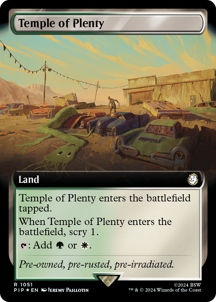 Temple of Plenty (Extended Art) (Surge Foil) [Fallout] | PLUS EV GAMES 