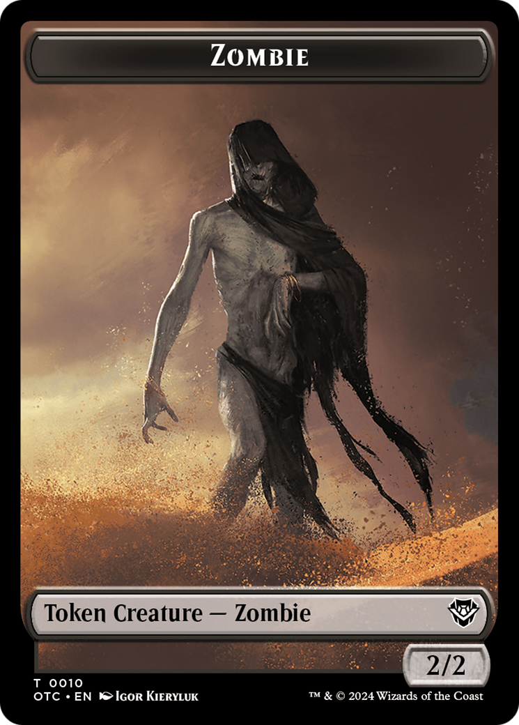 Zombie // Ox Warrior Double-Sided Token [Outlaws of Thunder Junction Commander Tokens] | PLUS EV GAMES 