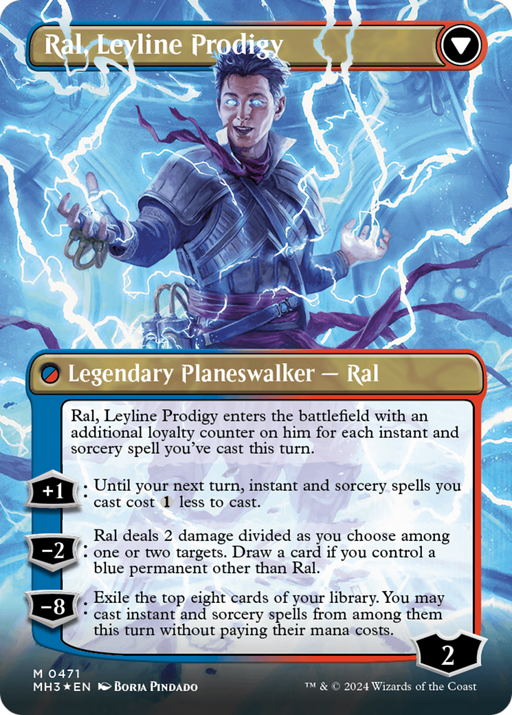 Ral, Monsoon Mage // Ral, Leyline Prodigy (Borderless) (Textured Foil) [Modern Horizons 3] | PLUS EV GAMES 