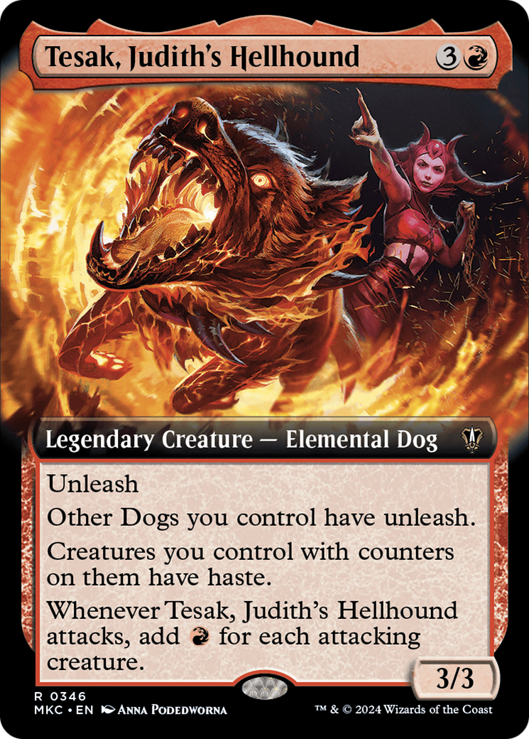Tesak, Judith's Hellhound (Extended Art) [Murders at Karlov Manor Commander] | PLUS EV GAMES 