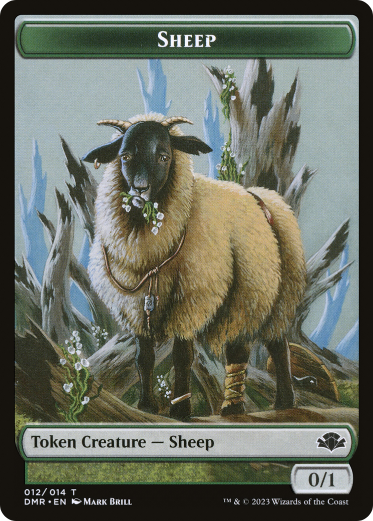 Sheep Token [Dominaria Remastered Tokens] | PLUS EV GAMES 