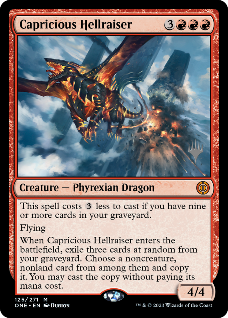 Capricious Hellraiser (Promo Pack) [Phyrexia: All Will Be One Promos] | PLUS EV GAMES 