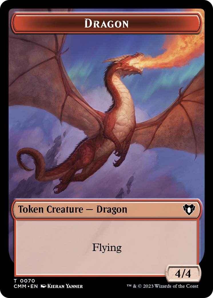 Dragon // Kor Ally Double-Sided Token [Commander Masters Tokens] | PLUS EV GAMES 