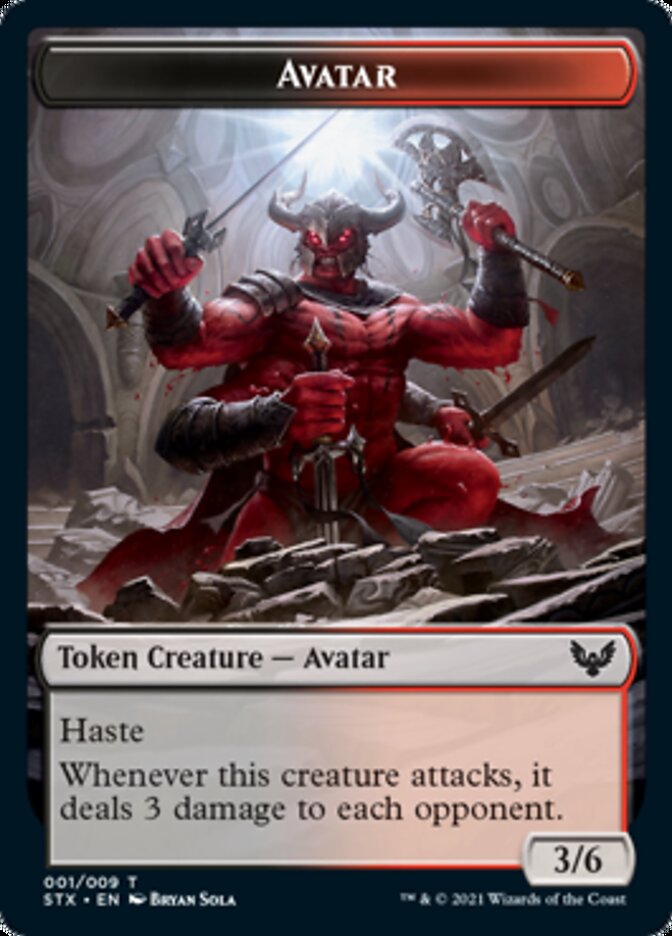 Elemental // Avatar Double-Sided Token [Strixhaven: School of Mages Tokens] | PLUS EV GAMES 