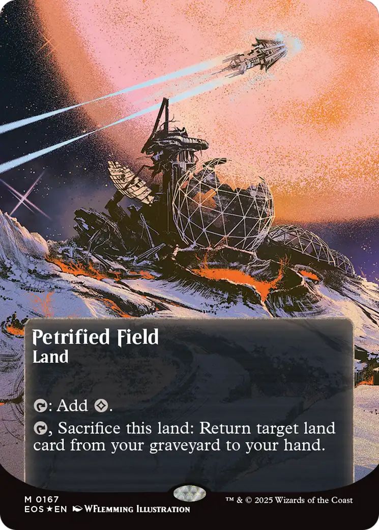 Petrified Field (0167) (Borderless) (Galaxy Foil) [Edge of Eternities: Stellar Sights] | PLUS EV GAMES 