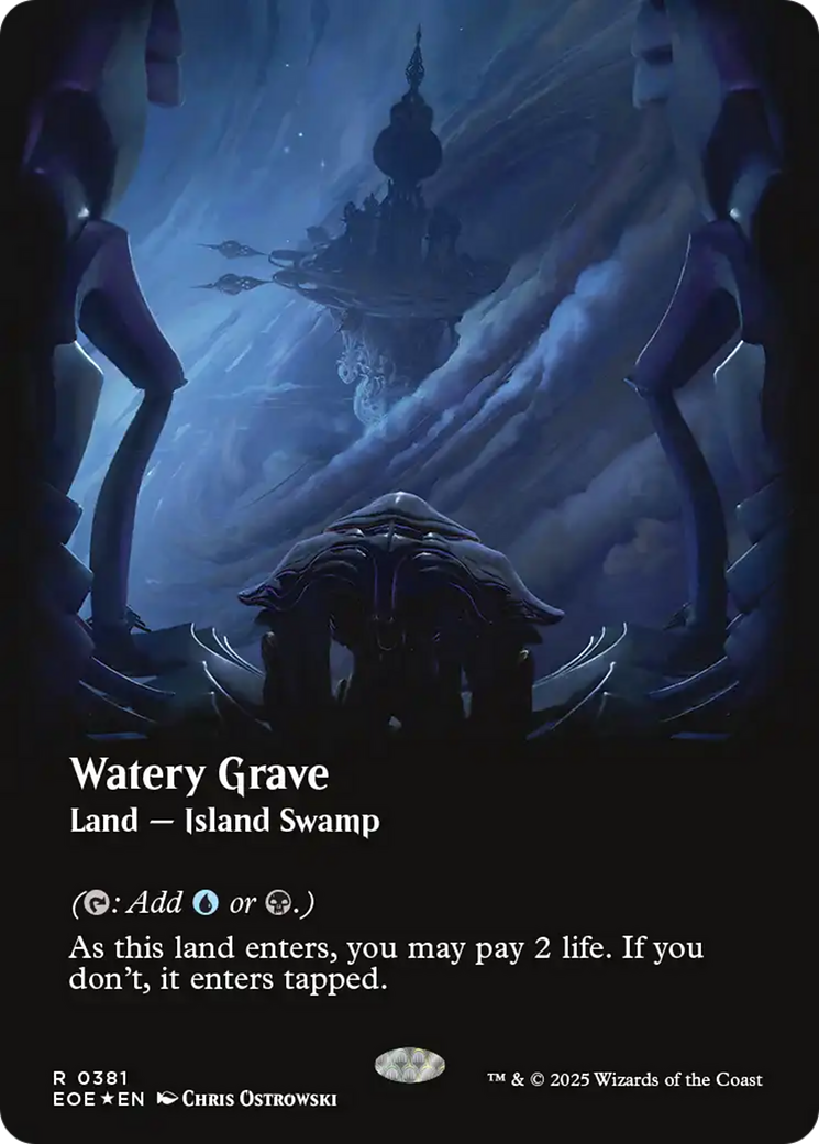 Watery Grave (Borderless) (Galaxy Foil) [Edge of Eternities] | PLUS EV GAMES 