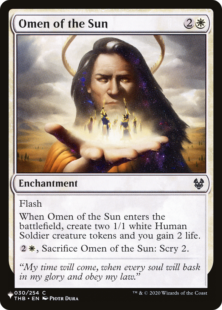 Omen of the Sun [The List Reprints] | PLUS EV GAMES 