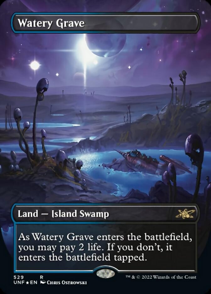 Watery Grave (Borderless) (Galaxy Foil) [Unfinity] | PLUS EV GAMES 